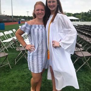 Striped off the shoulder dress
